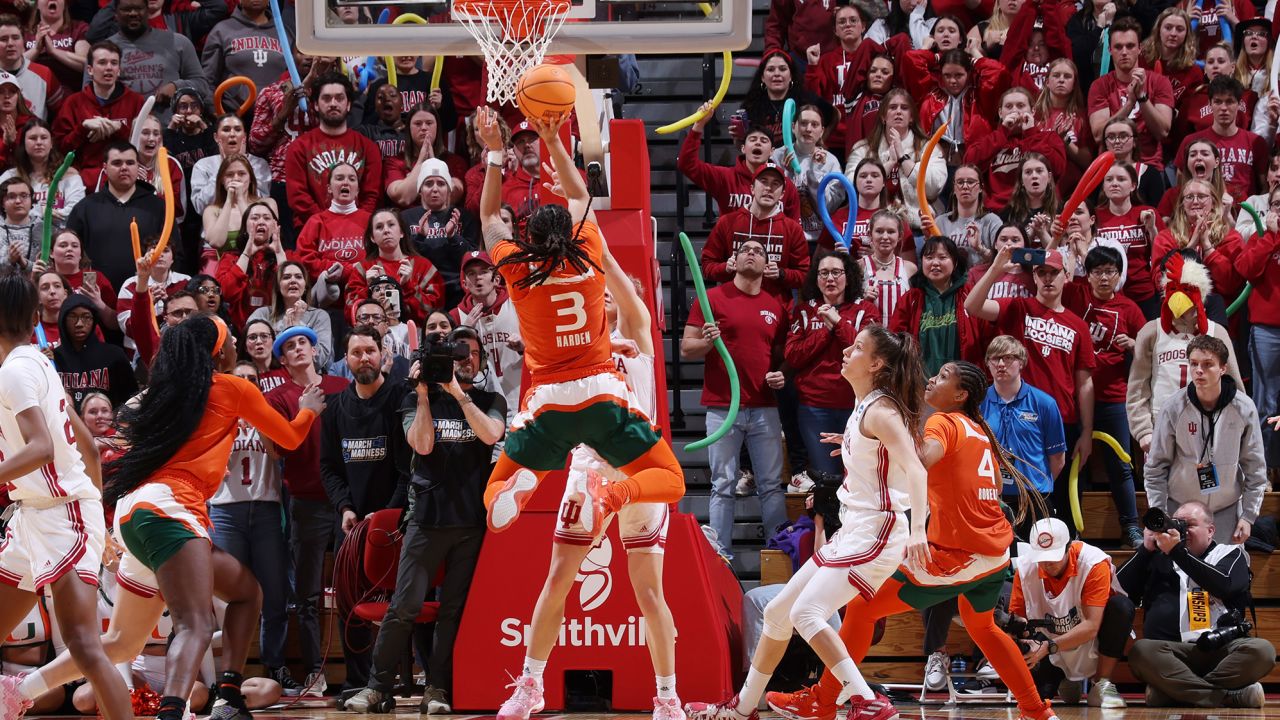 Harden hits the game-winning shot against Indiana.