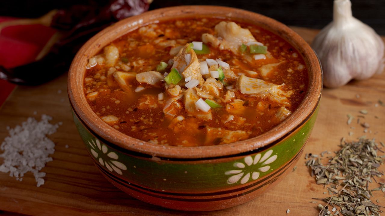 Beef tripe is a star ingredient in hearty menudo.