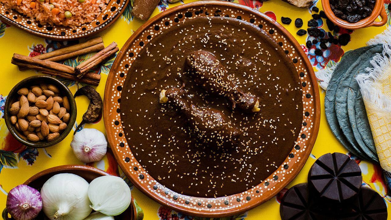 Mole poblano from Puebla features Mexican chocolate among its many ingredients.