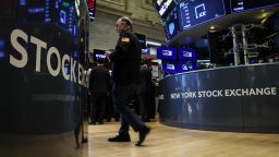 Traders work on the floor of the New York Stock Exchange on March 16.