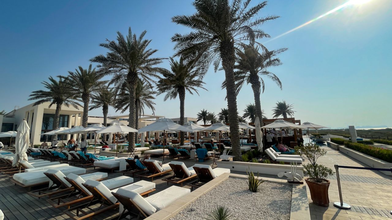 Saadiyat Beach Club is a great location to chill out as well as eat in style.
