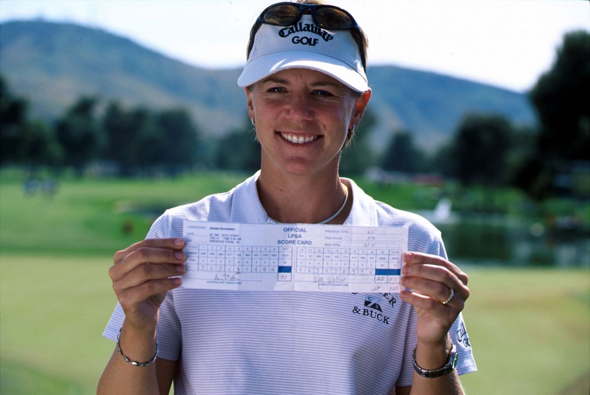 <strong>Ms. 59, Annika Sörenstam:</strong> With 10 major wins and 72 LPGA Tour titles, <a href="https://www.cnn.com/videos/sports/2021/04/27/annika-foundation-sorenstam-women-living-golf-spt-intl-spc-vision.cnn" target="_blank">Annika Sörenstam</a> has a near endless supply of memorable rounds to call upon, but her second round at the 2001 Standard Register PING holds a special significance. The legendary Swede shot the first ever 59 in women's golf history in Phoenix to earn the unique title of "Ms. 59." Al Geiberger lays claim to "Mr. 59" as the first to shoot the score at a PGA Tour event, in 1977.