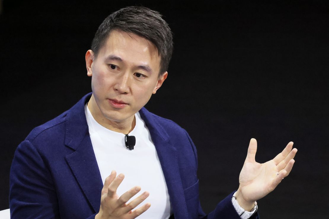 Tik Tok CEO Shou Chew speaks during the New York Times DealBook Summit in the Appel Room at the Jazz At Lincoln Center on November 30, 2022 in New York City. 