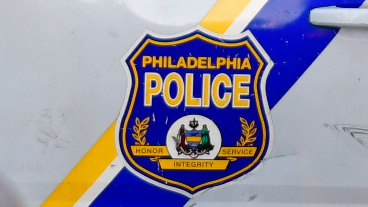 A Philadelphia Police seal on the side of a police vehicle in 2020.  
