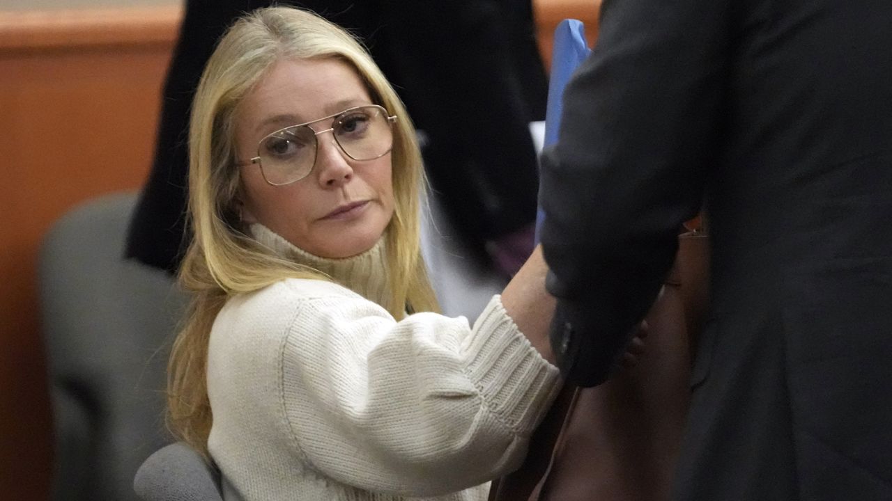 Gwyneth Paltrow looks on before leaving the courtroom, Tuesday in Park City, Utah.