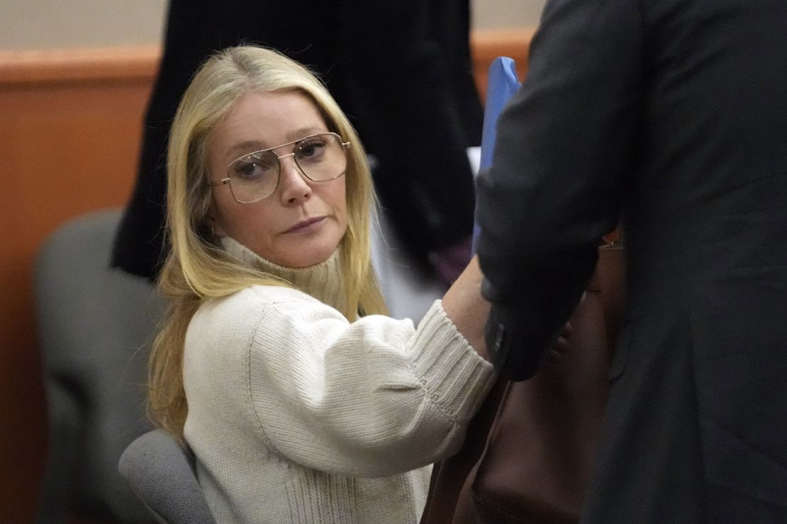 Gwyneth Paltrow looks on before leaving the courtroom, Tuesday in Park City, Utah.