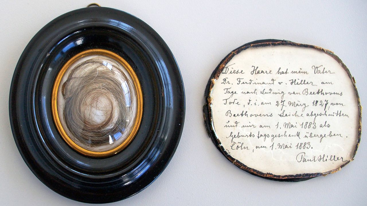 The researchers determined that the Hiller Lock, long attributed to Beethoven, was actually a hair sample from a woman.