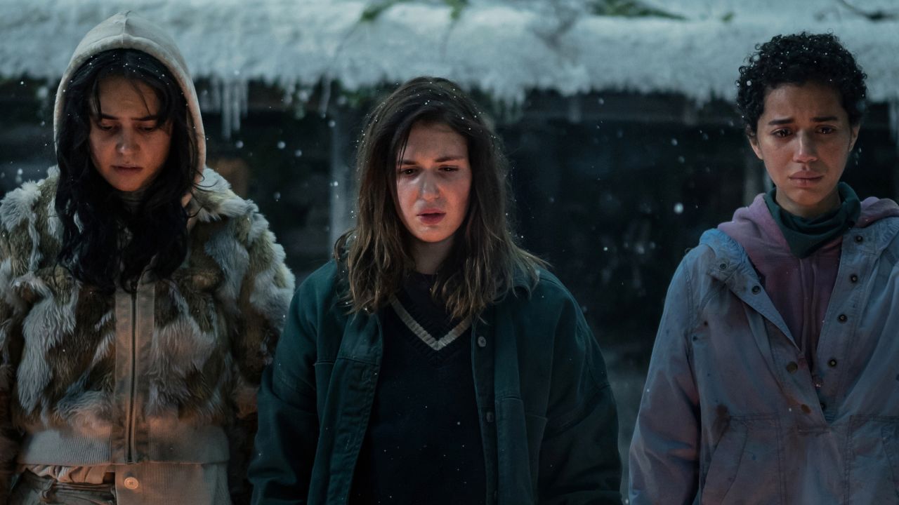 (From left): Courtney Eaton, Sophie Nélisse and Jasmin Savoy Brown in 'Yellowjackets.'