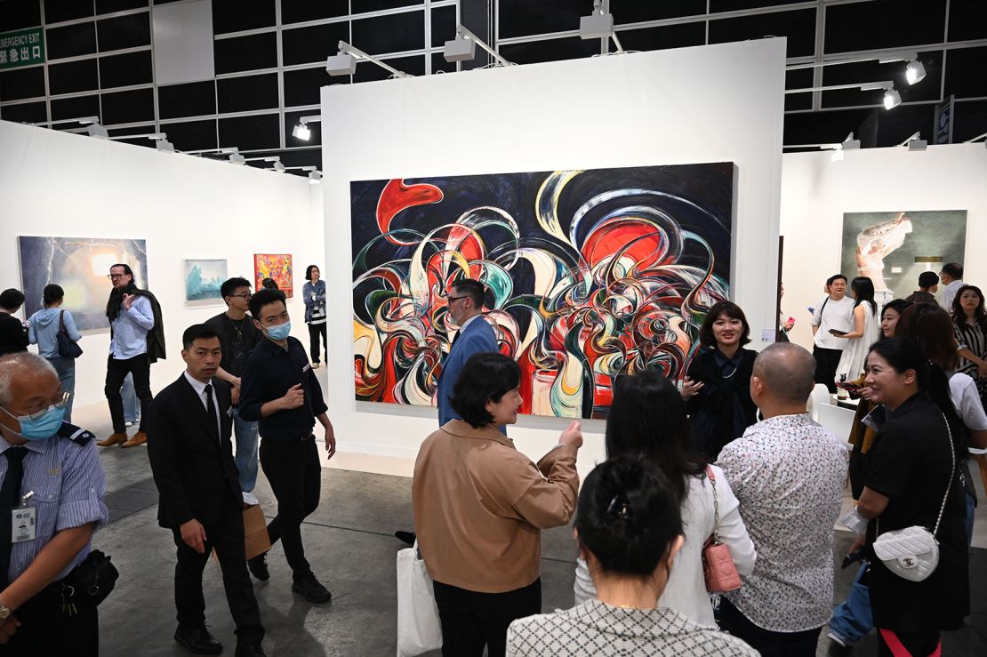 Visitors attend the Art Basel Hong Kong VIP preview on Wednesday.