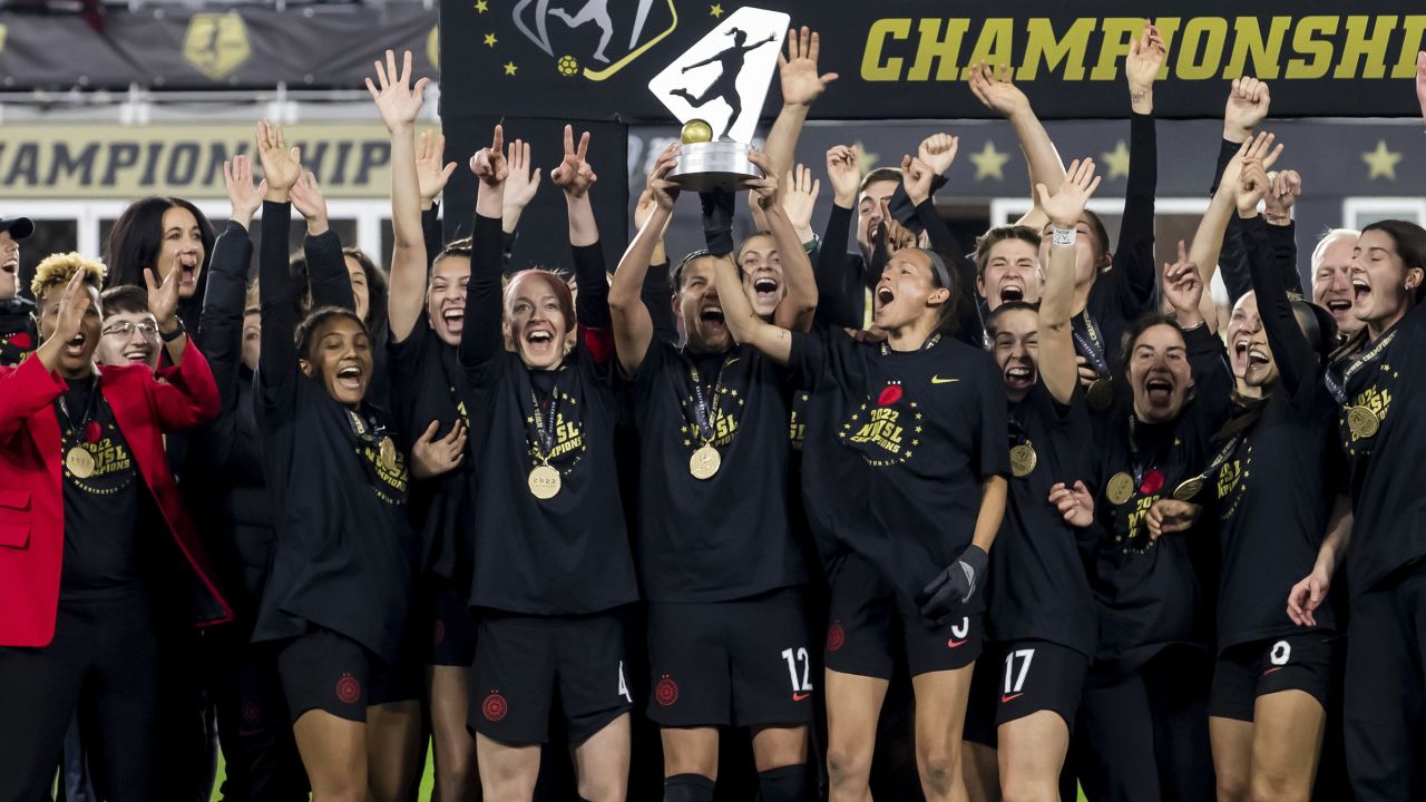 The Portland Thorns won the NWSL Championship trophy last season after their victory against the Kansas City Current.