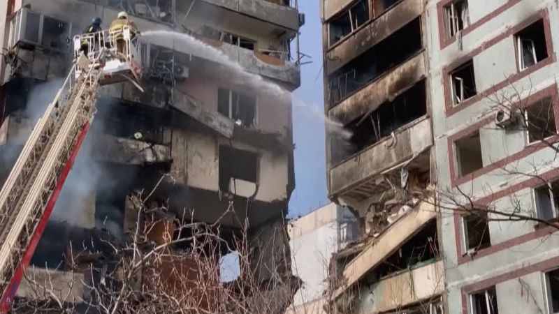 NextImg:Video: Ukrainian survivor speaks to CNN after Russian missile hits apartment | CNN