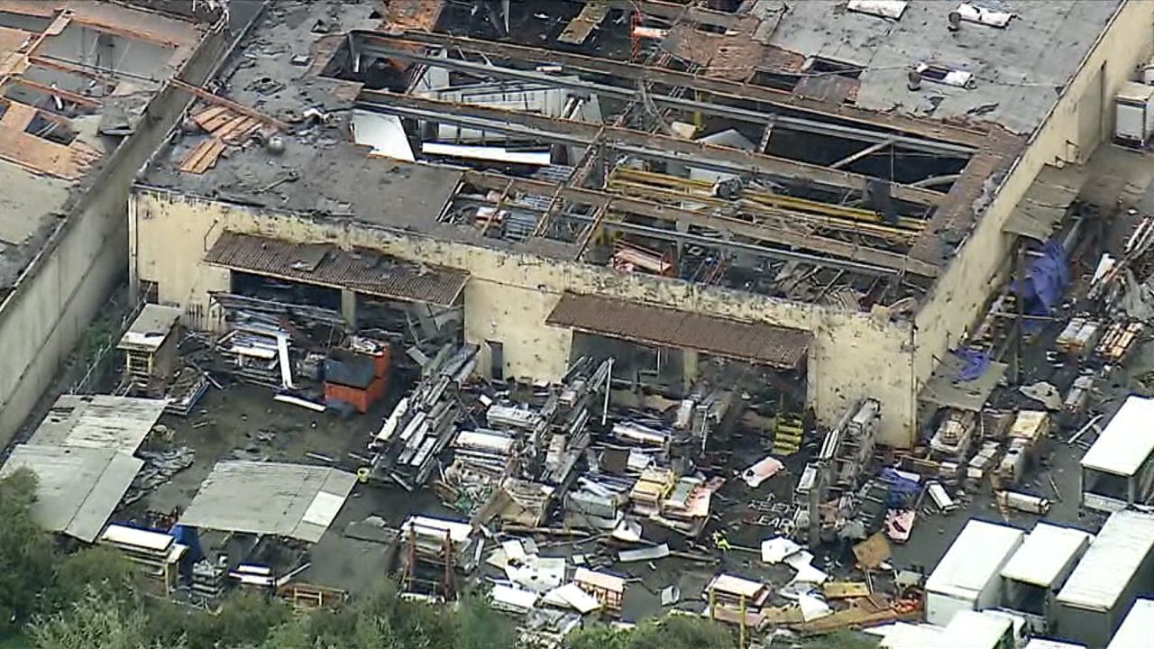 At least one commercial building was damaged in the storm Wednesday.