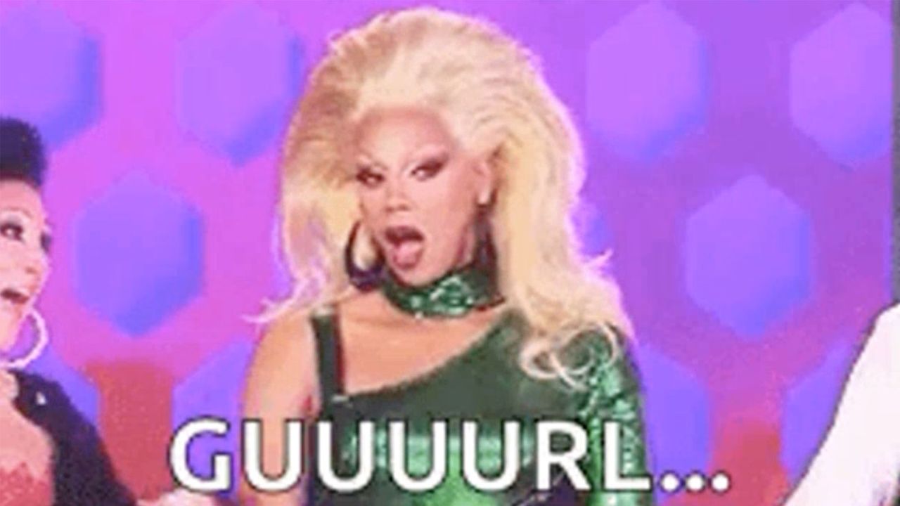 RuPaul's colorful reactions on his reality TV series,