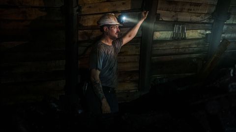 Rubén Viejo works in the San Nicolás mine in Mieres, Spain. It is the country's last working coal mine.