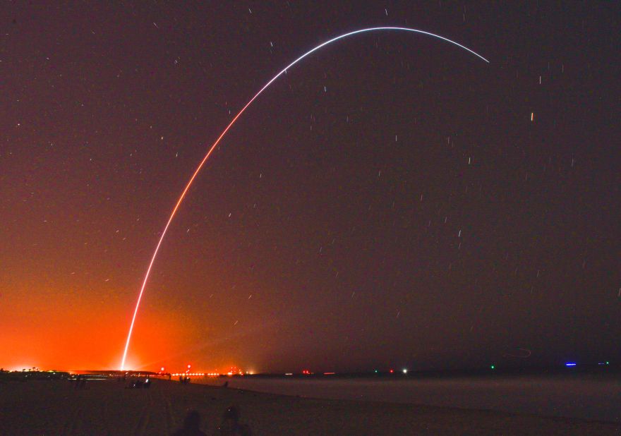 This long-exposure photo shows the Terran 1 rocket being launched from Cape Canaveral, Florida, on Wednesday, March 22. Terran 1, which startup Relativity Space called the "world's first 3D-printed rocket," <a href="https://www.cnn.com/2023/03/22/business/relativity-rocket-launch-florida-scn/index.html" target="_blank">suffered an engine issue after launch</a> and failed to reach orbit.