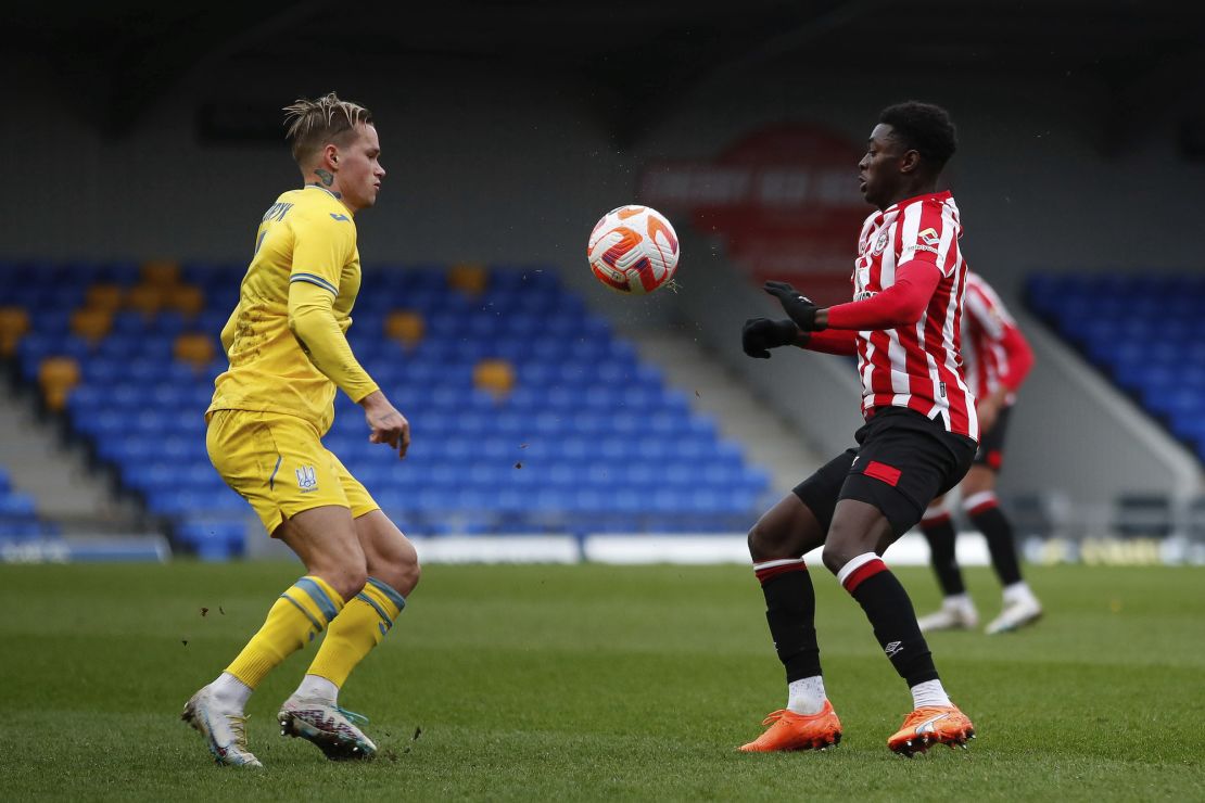 Ukraine played a warmup game against Brentford B on Thursday. 