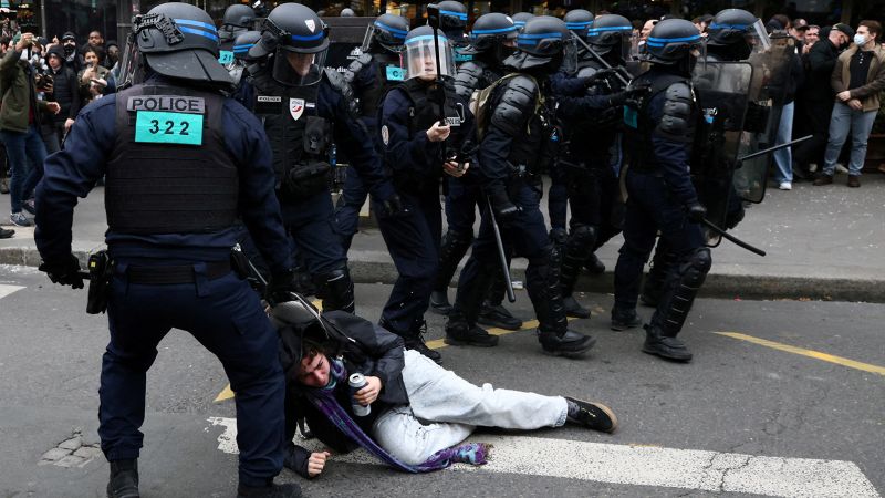 France pension reform protests turn violent following national day of action