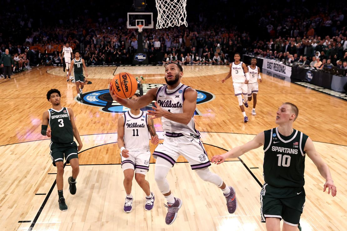 Nowell dominated for the Wildcats against Michigan State during their Sweet 16 matchup.