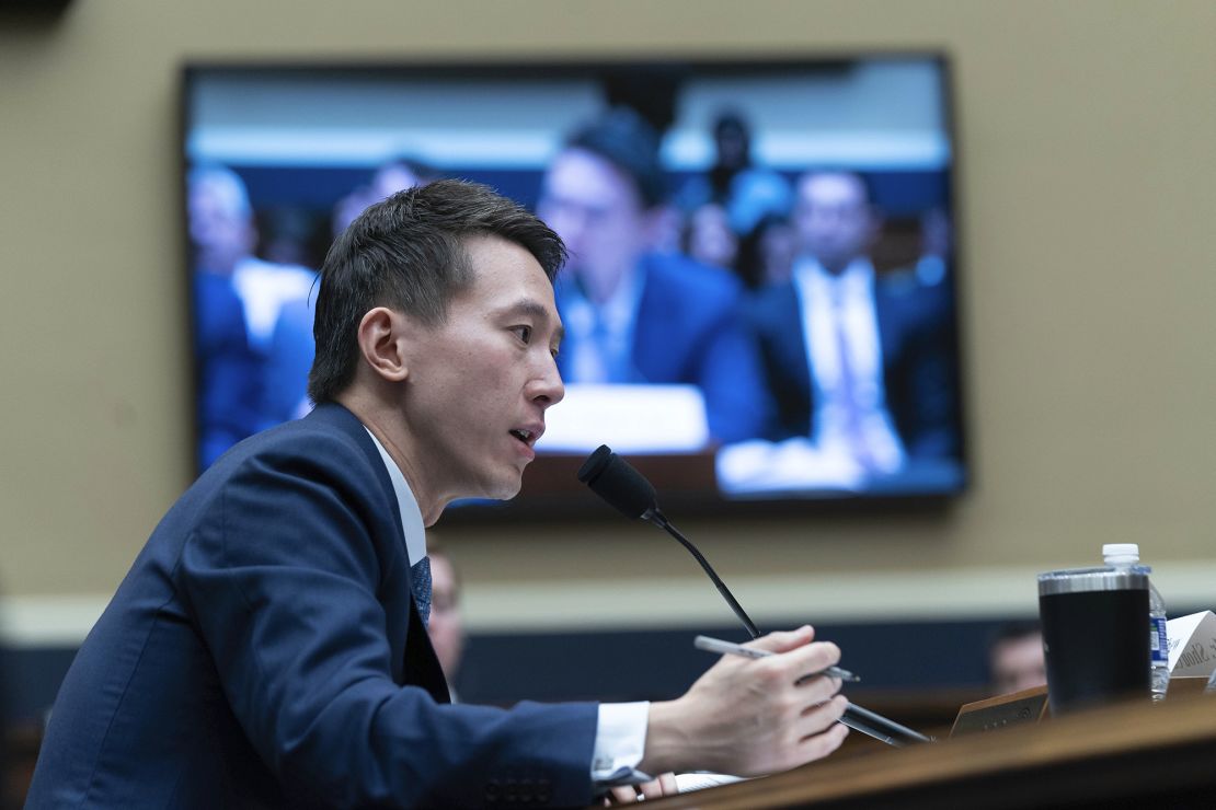 TikTok CEO Shou Zi Chew testifies during a hearing of the House Energy and Commerce Committee, on the platform's consumer privacy and data security practices and impact on children, Thursday, March 23, 2023, on Capitol Hill in Washington.