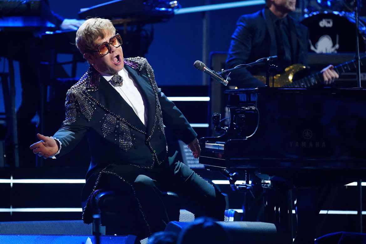 In May 1995, Elton John took home the prize in its fourth year. The legendary artist is pictured here performing at the Grammy Awards in 2018.