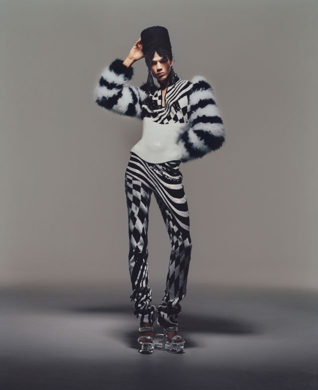 "Pure/Honey" is a tribute to the joy of the club, mixing zebra, psychedelic and harlequin patterns.