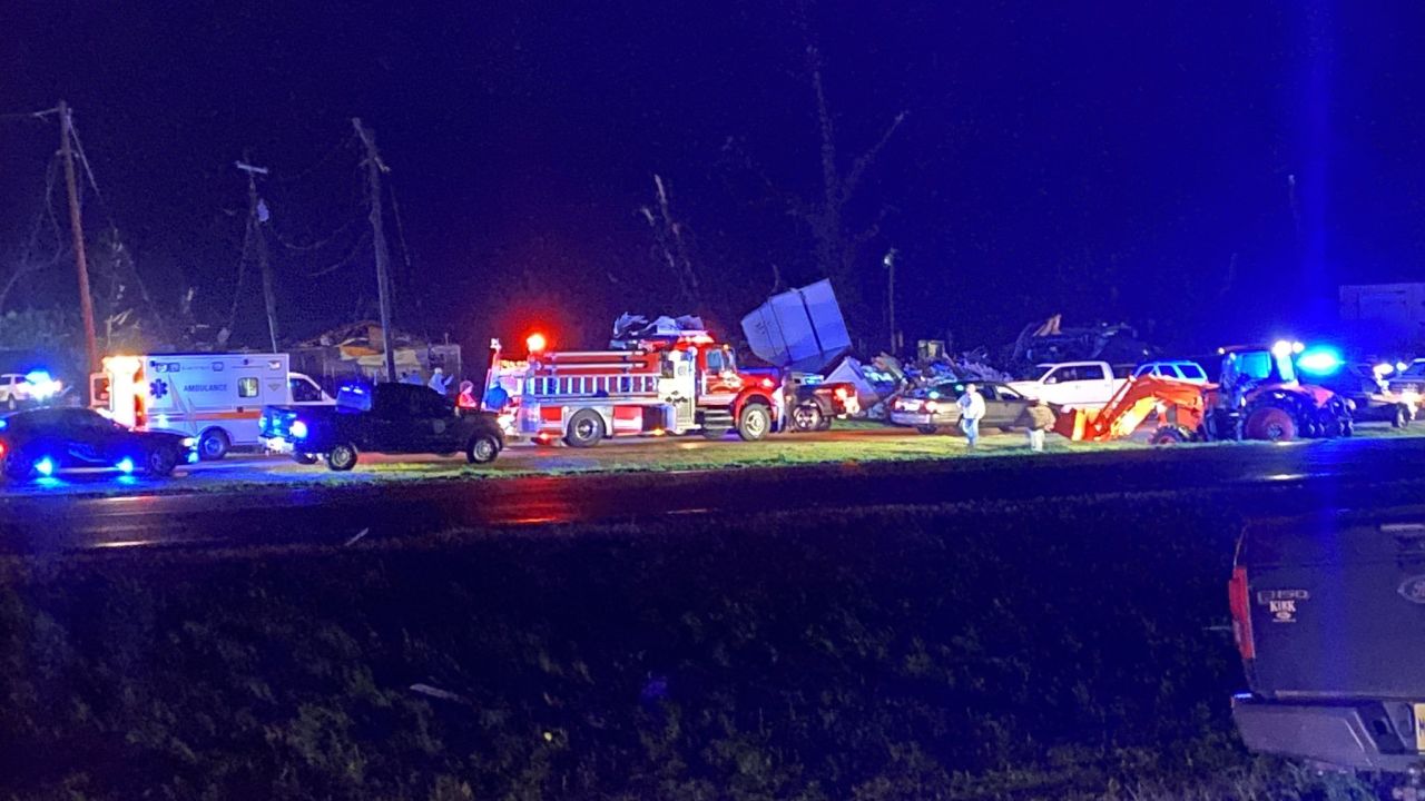 A tornado touched down in Silver City, Mississippi, on Friday evening.