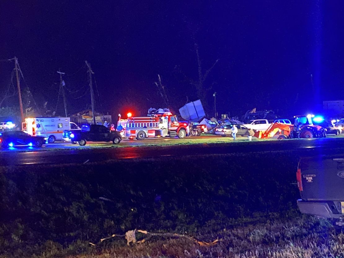 A tornado touched down in Silver City, Mississippi, on Friday evening. 