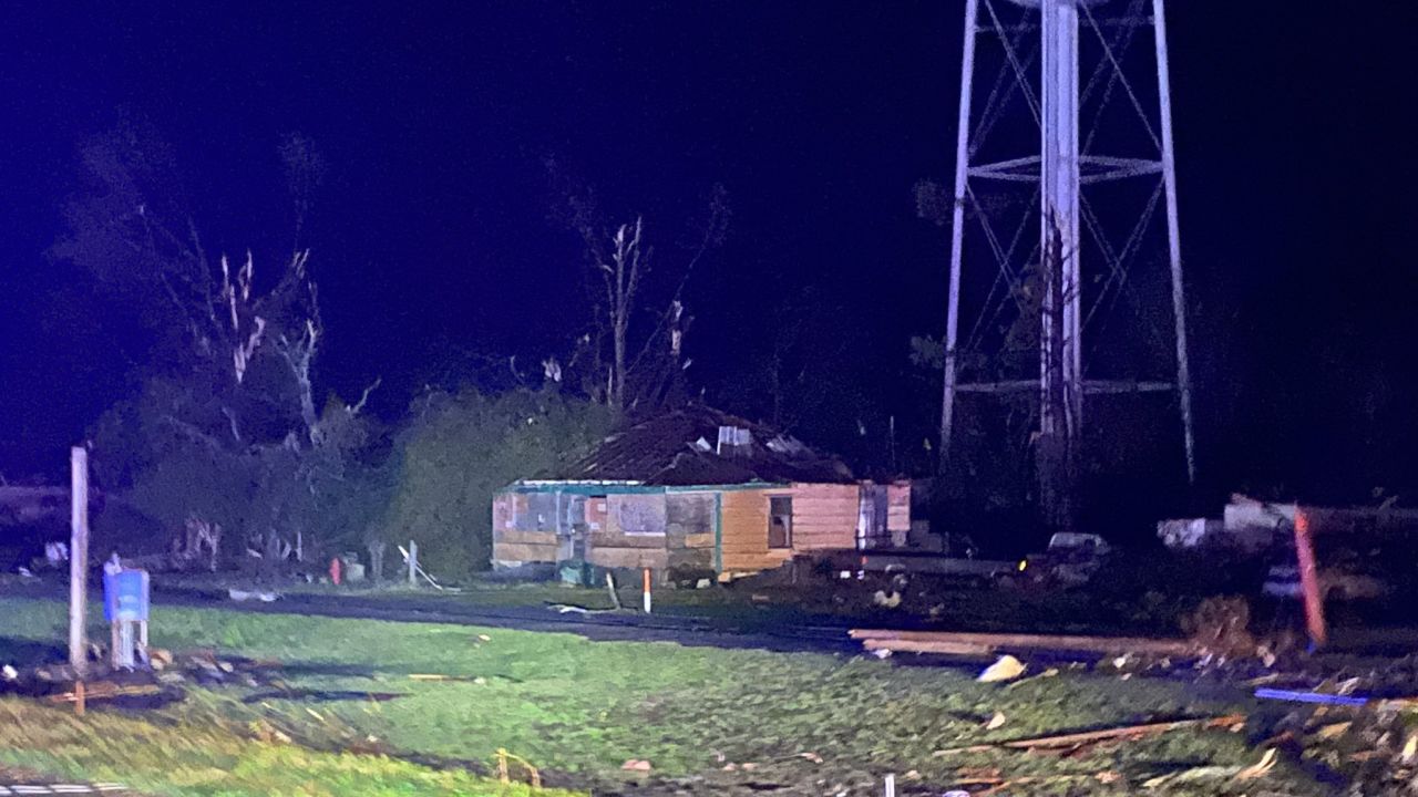 A tornado touched down in Silver City, MS, in Humphreys County.
