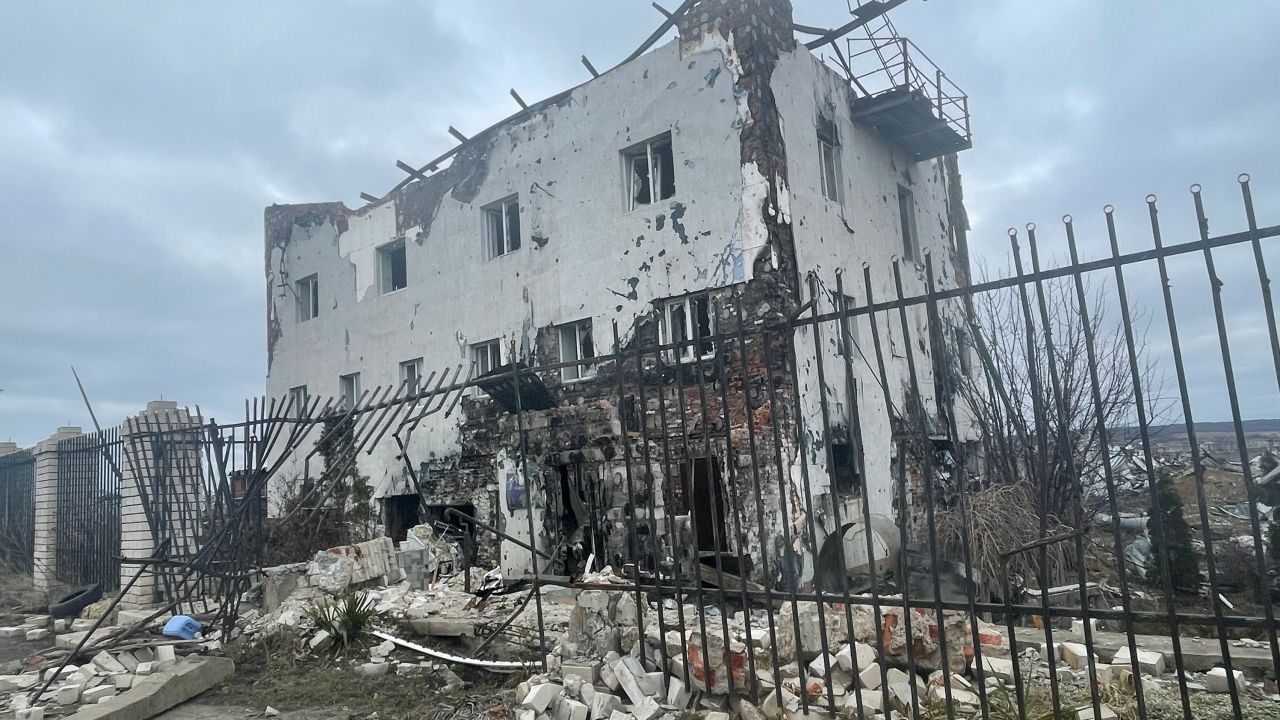 Un edificio destruido perteneciente al granjero Oleksandr Havriluk.