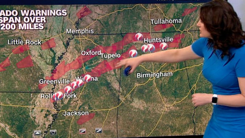 See where tornadoes hit across the South
