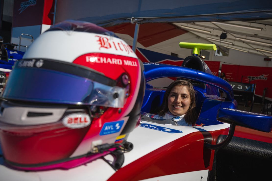 Colombian F2 driver Tatiana Calderon is pictured ahead of racing at the Zandvoort circuit in the Netherlands last September.