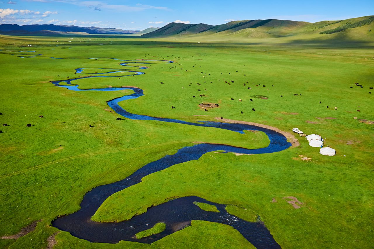 <strong>Arkhangai province: </strong>Scenes like this await visitors to Mongolia's Arkhangai province. Pictured is a yurt nomad camp in the steppe.