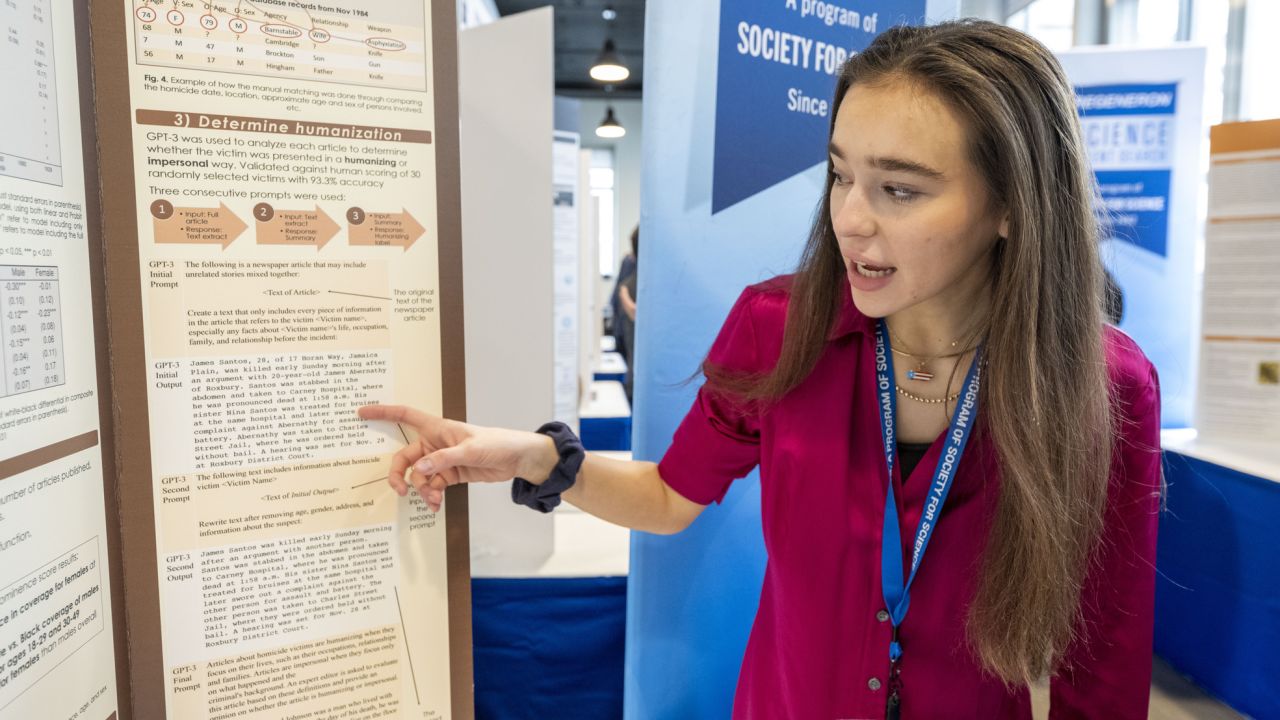 Ocasio's project won second place in the Regeneron Science Talent Search.