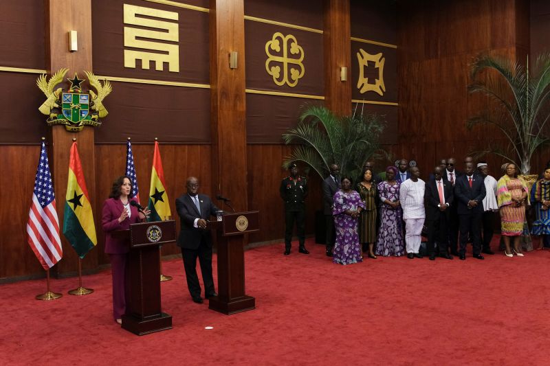 Ghanas president softens countrys stance on draconian anti-LGBTQ bill as Kamala Harris visits photo
