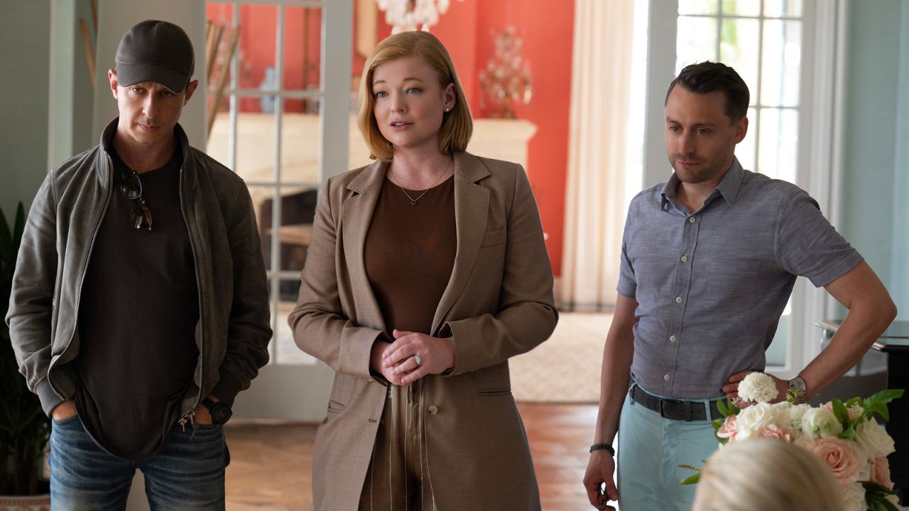From left: Jeremy Strong, Sarah Snook and Kieran Culkin in a scene from the fourth season of "Succession."