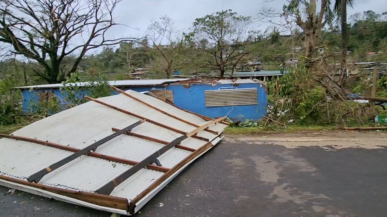 Damage in the aftermath of Category 4 Cyclone Kevin in Port Vila, Vanuatu, on March 4, 2023. 