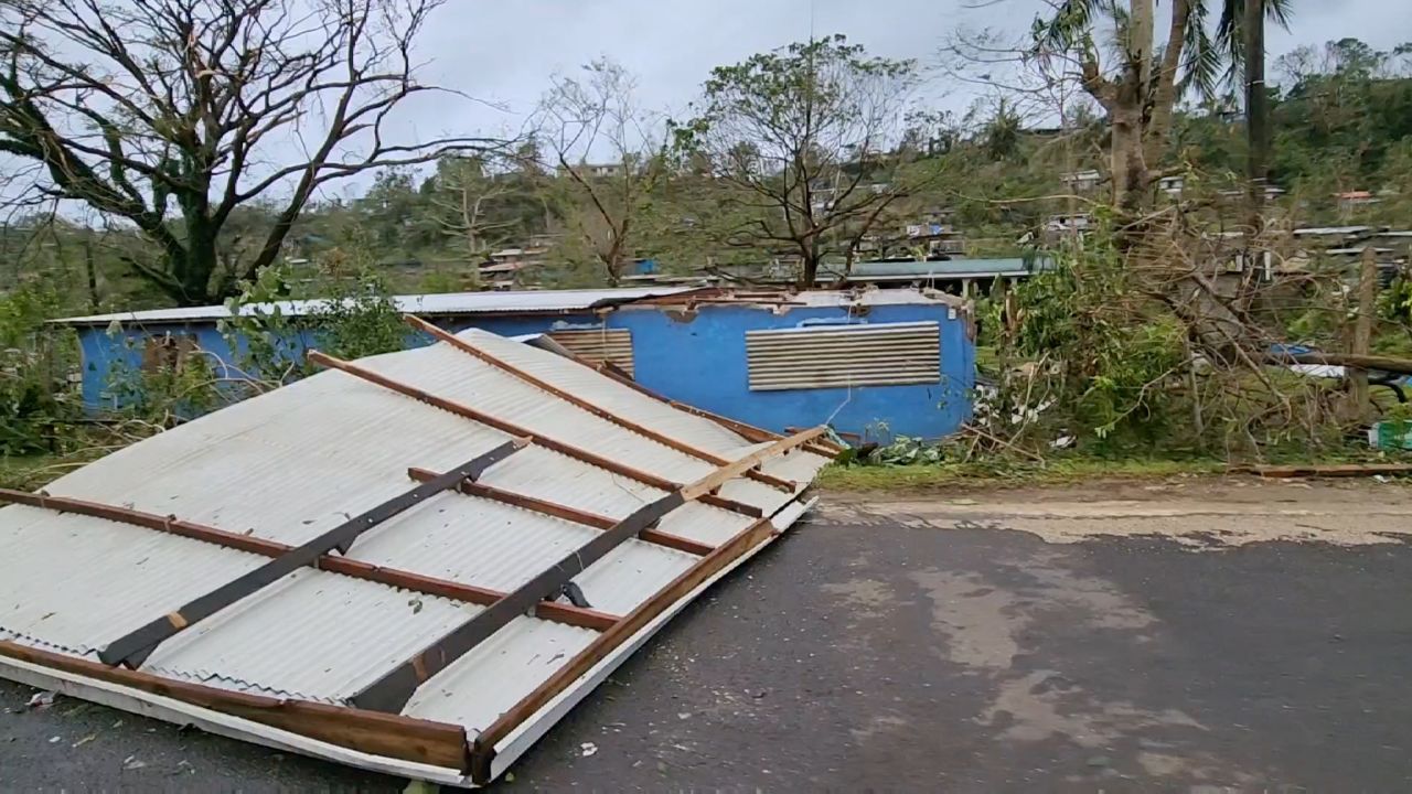 Damage in the aftermath of Category 4 Cyclone Kevin in Port Vila, Vanuatu, on March 4, 2023.