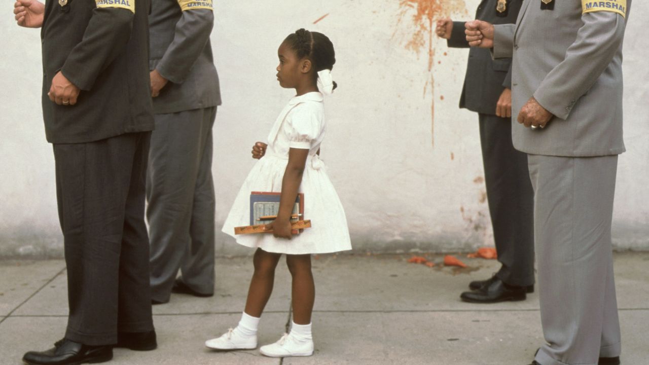 A scene from the 1998 film "Ruby Bridges" shows actress Chaz Monet as Ruby.