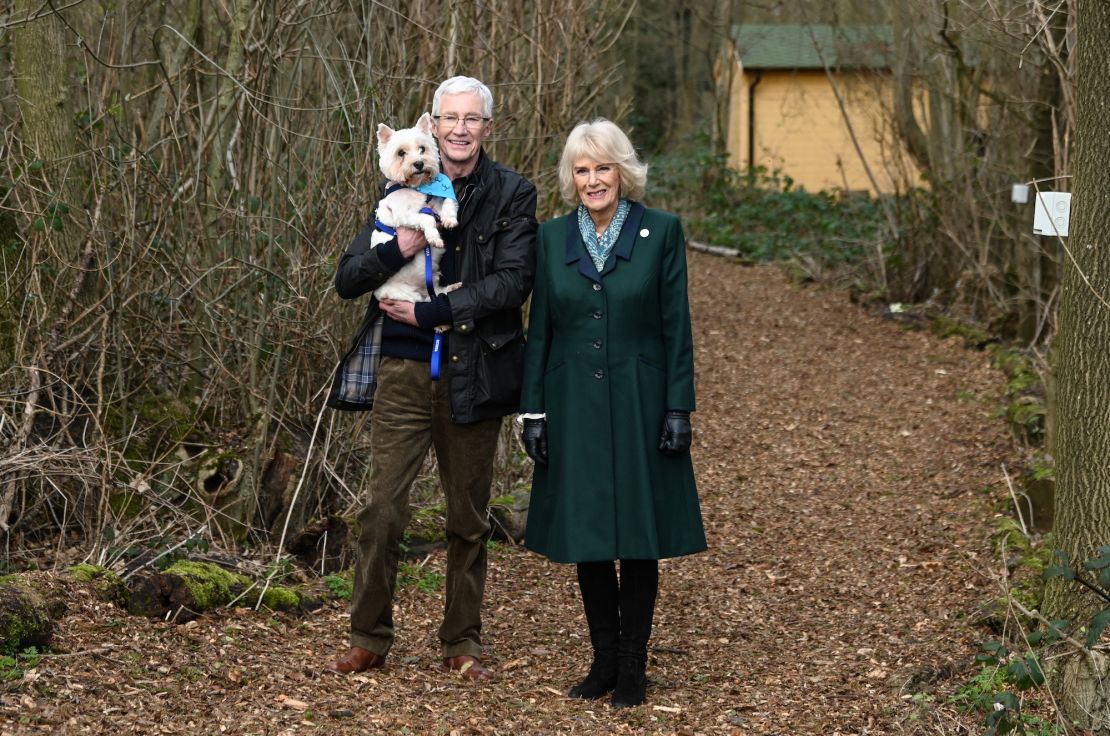 Camilla, Queen Consort and Paul O'Grady during a special edition of "For the Love of Dogs"