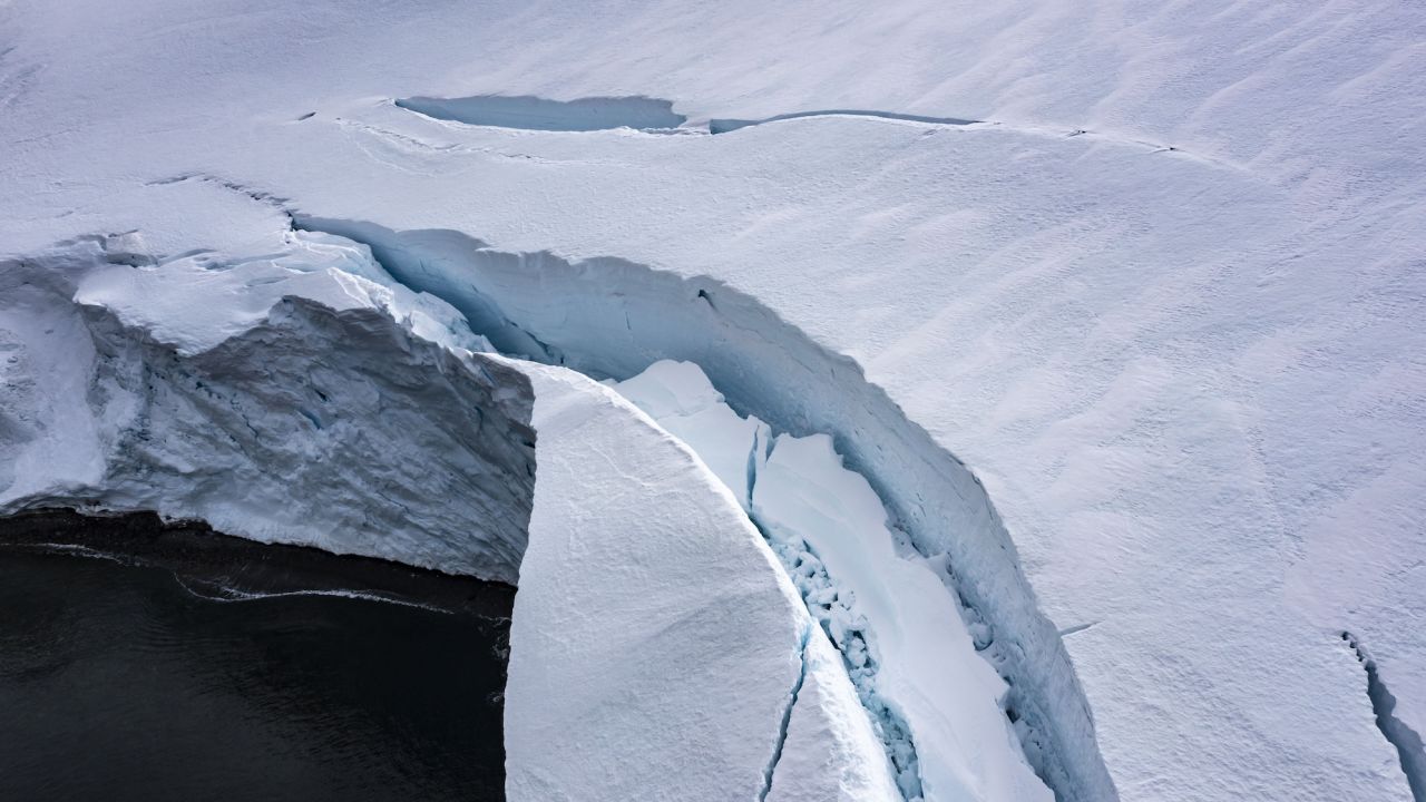 The surface of the ocean around Antarctica freezes in winter and and melts back in summer.