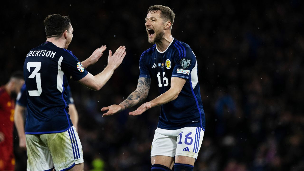 Scotland beat Spain 2-0 in a Group A Euro 2024 qualifier to earn its first victory over the Iberian nation since 1984.