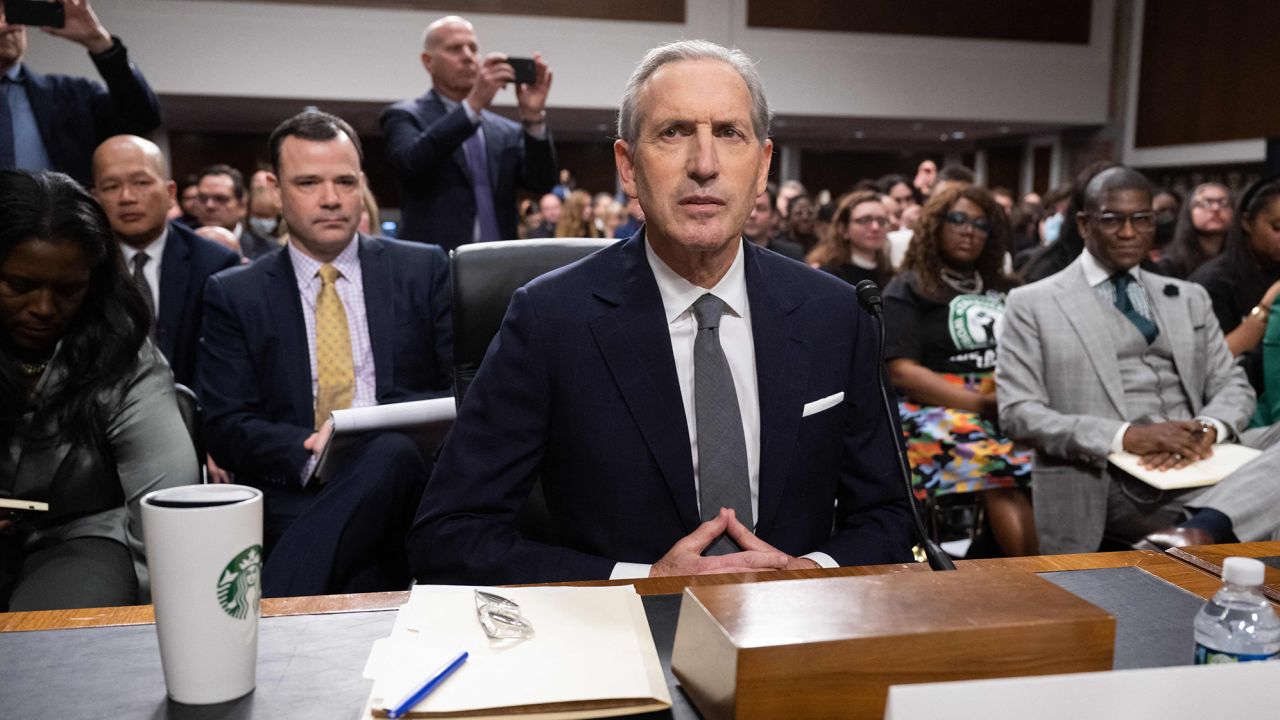 Former Starbucks CEO Howard Schultz arrives to testify about the company's labor and union practices during a Senate Committee on Health, Education, Labor and Pensions hearing on Capitol Hill in Washington, DC, March 29, 2023. 