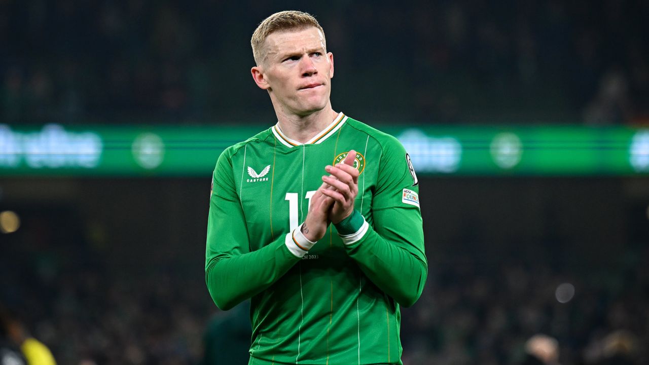 Dublin , Ireland - 27 March 2023; James McClean of Republic of Ireland after the UEFA EURO 2024 Championship Qualifier match between Republic of Ireland and France at Aviva Stadium in Dublin. (Photo By Stephen McCarthy/Sportsfile via Getty Images)