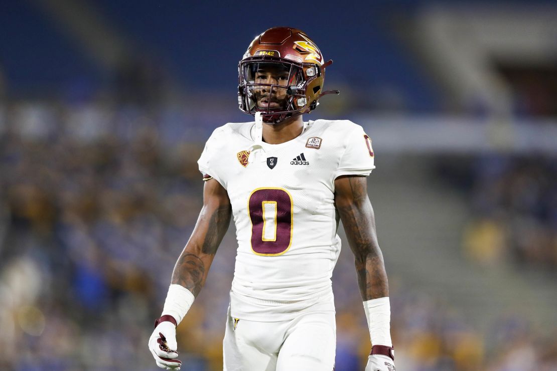 Jones during a college football game between the Arizona State Sun Devils and the UCLA Bruins on October 2, 2021.