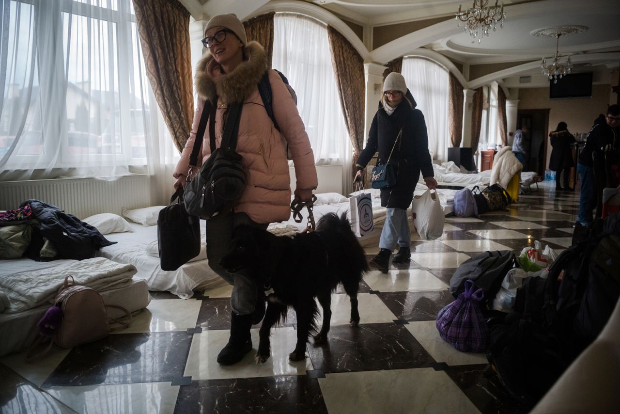 The Kook Hotel on the outskirts of Lviv has been housing internally displaced people. 