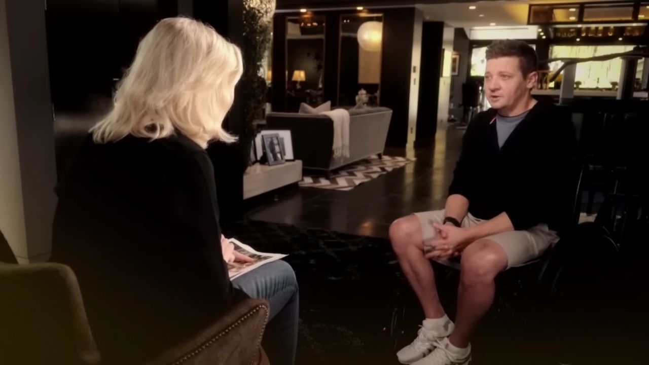 Jeremy Renner talks with Diane Sawyer on ABC News. 