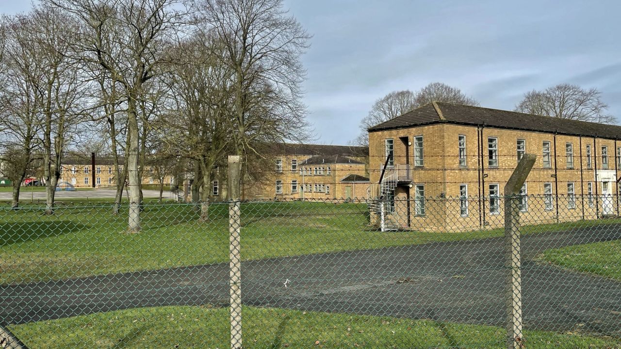 A view of RAF Scampton, in Lincoln, pictured on March 29, 2023. It is one of two military barracks the UK government has proposed for housing migrants.