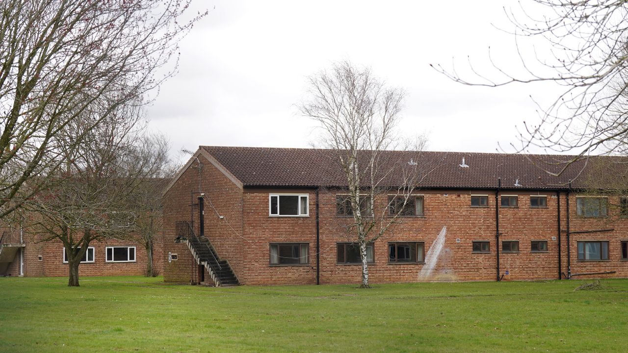 RAF Wethersfield in Essex, southeast England, one of the two military bases the UK government has proposed to use in housing migrants.