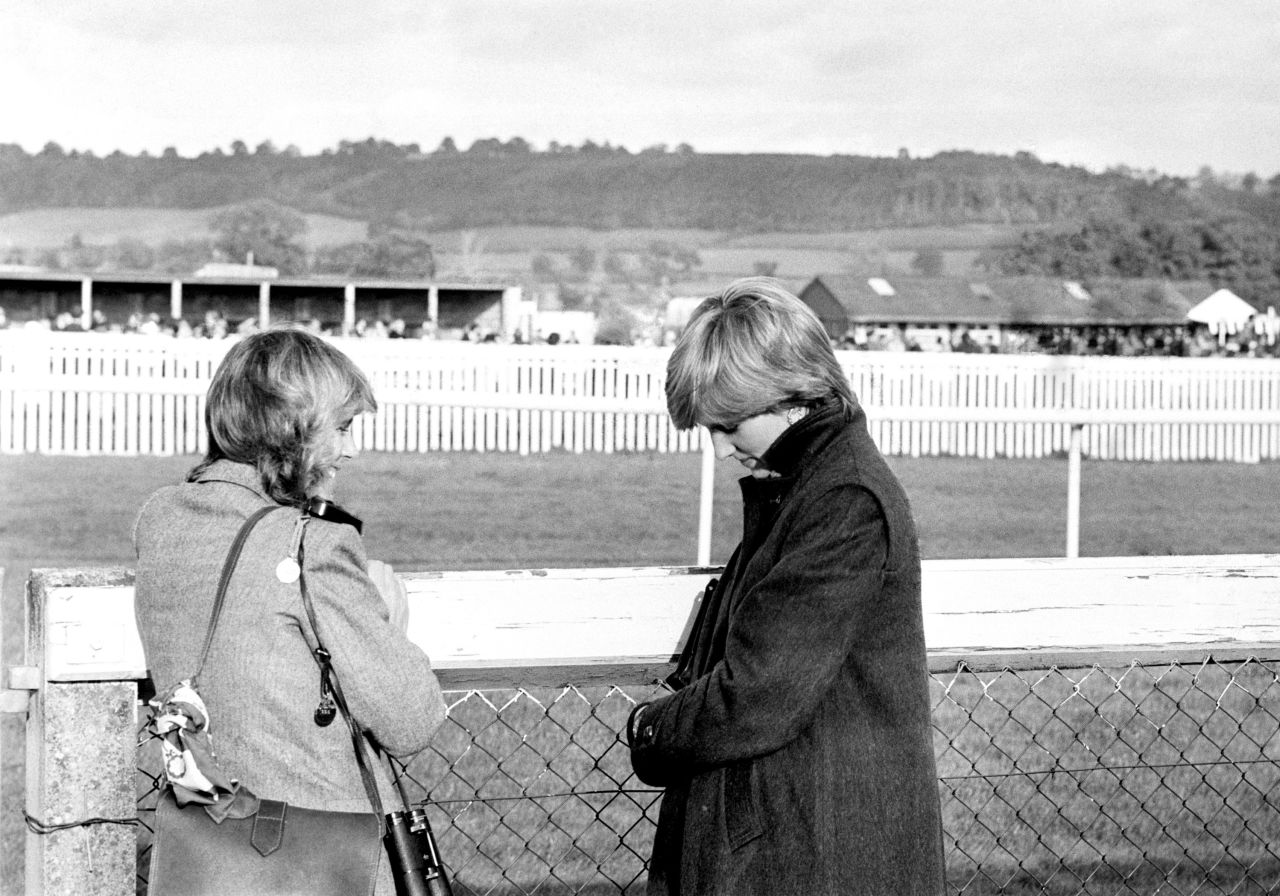 Camilla, left, and Lady Diana Spencer watch a 1980 steeplechase race in which Prince Charles was competing. Charles and Diana married in 1981.