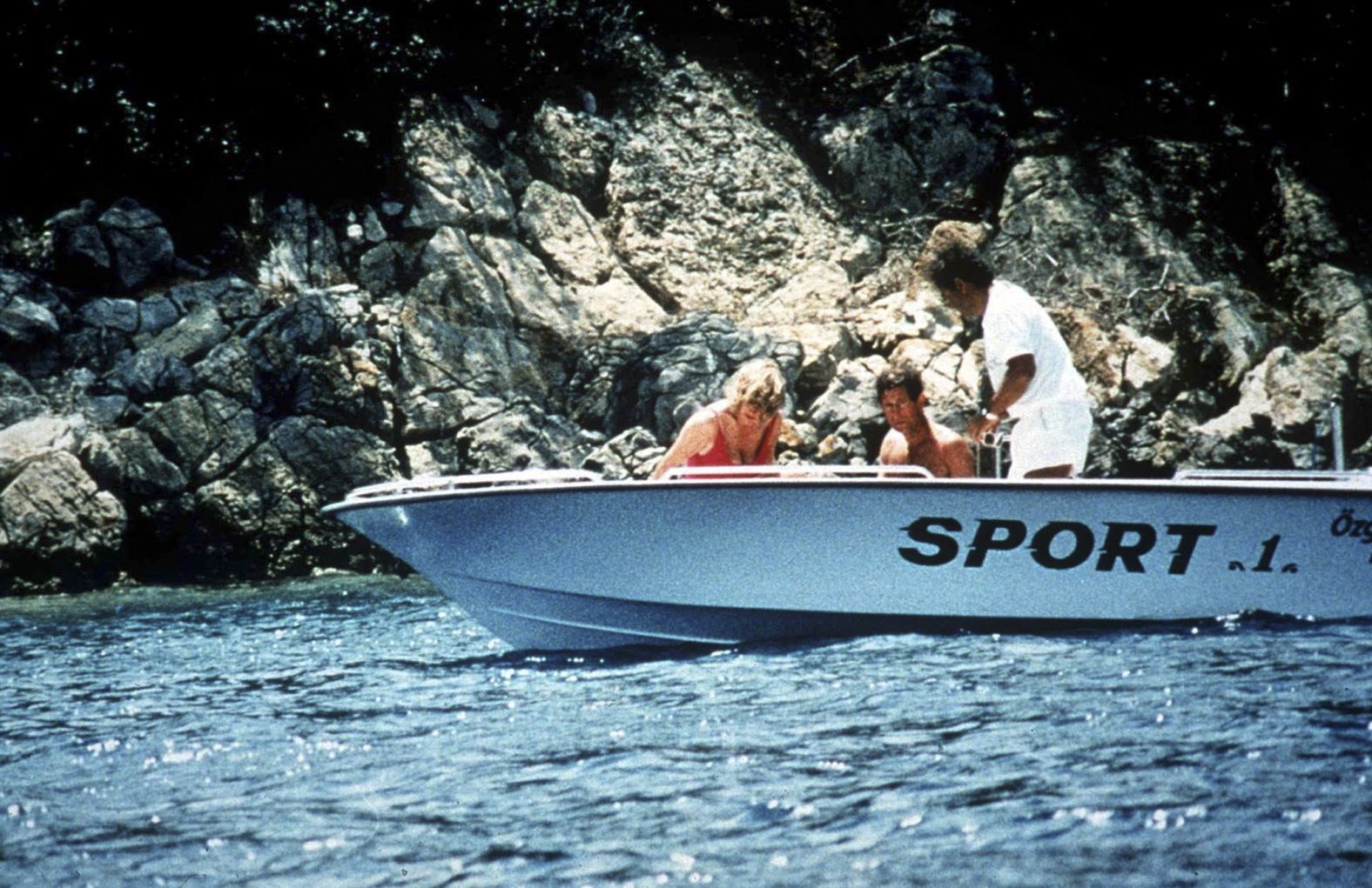 Charles and Camilla are seen on a vacation in Turkey in 1989. Charles admitted in 1994 that he had been having an extramarital affair with Camilla, and he and Diana divorced in 1996. Camilla and her husband divorced in 1995.